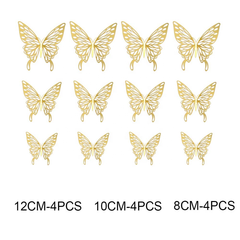 3D Buterfly Decorations Rose Gold Size