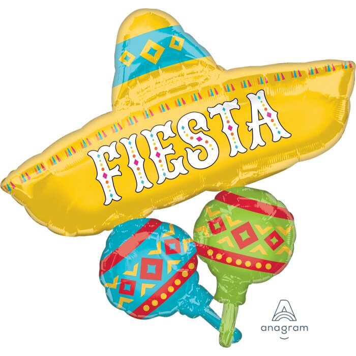 Papel Picado Fiesta Cluster Mexican SuperShape Foil Balloon