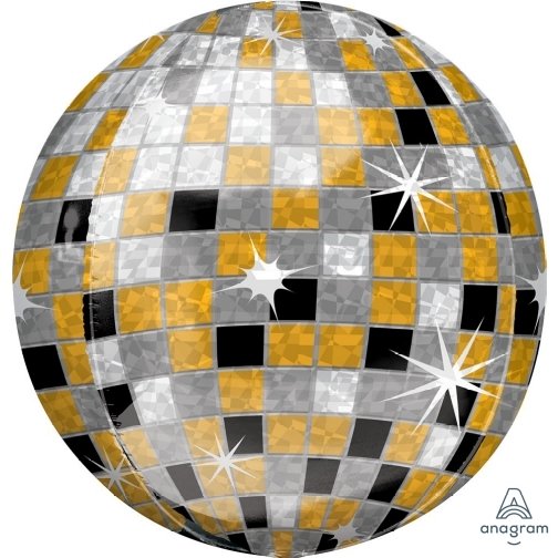 16" Orbz Gold/Silver/Black Disco Ball