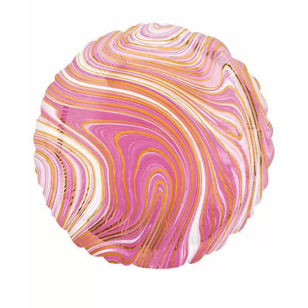 18" Marblez pink circle foil balloon