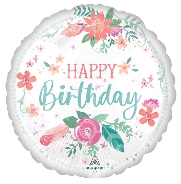 18" Floral Pastel Birthday