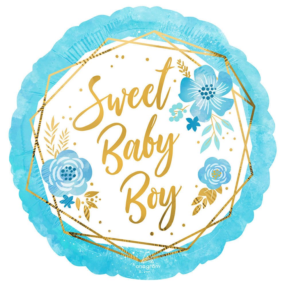 17" Baby Boy Floral Geo