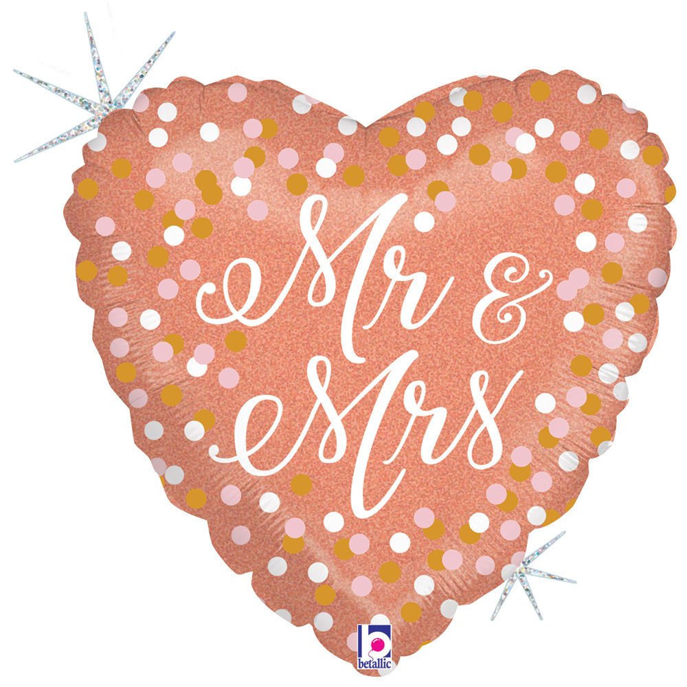 18" Mr. & Mrs Rose Gold Pkg