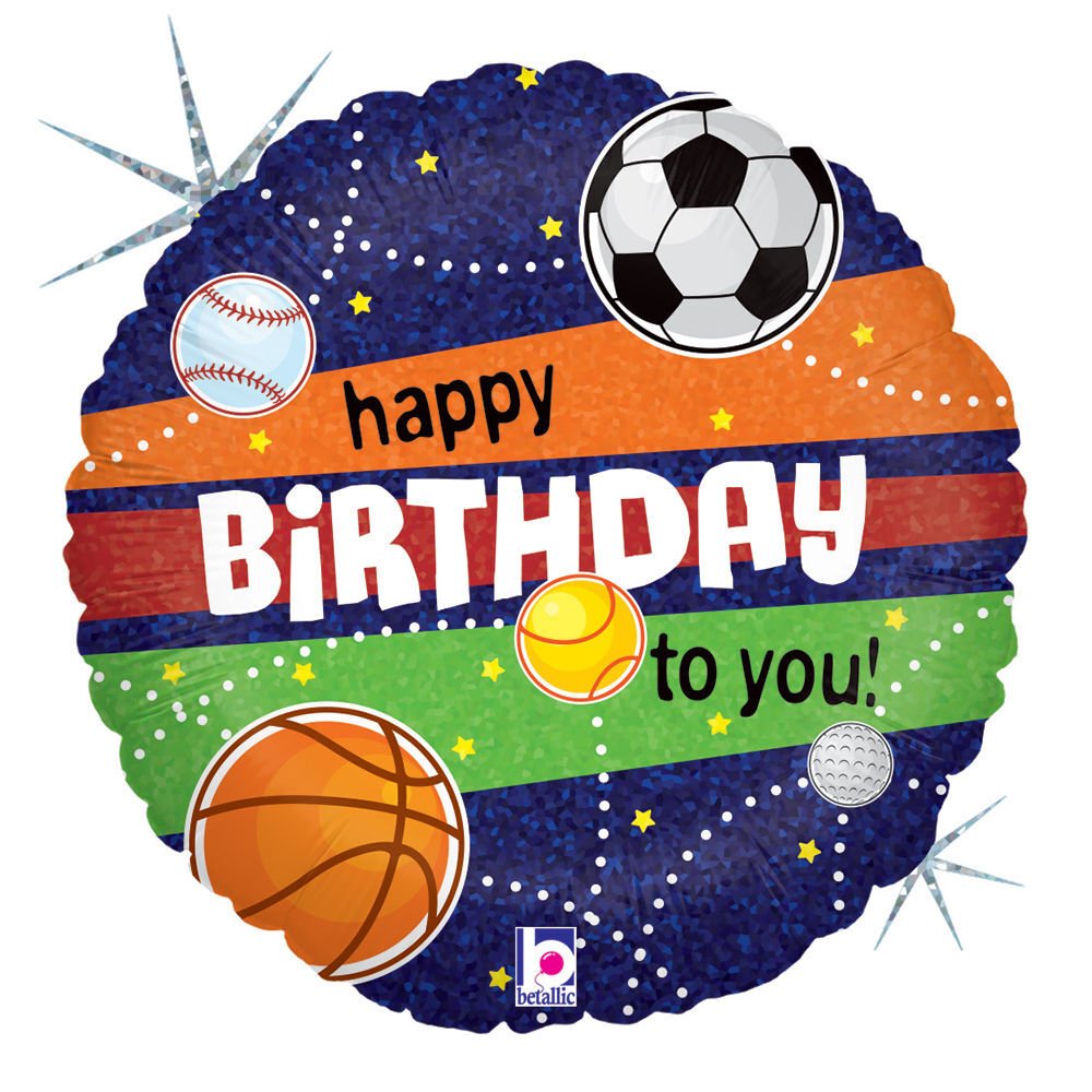 18" Sports Birthday Holographic