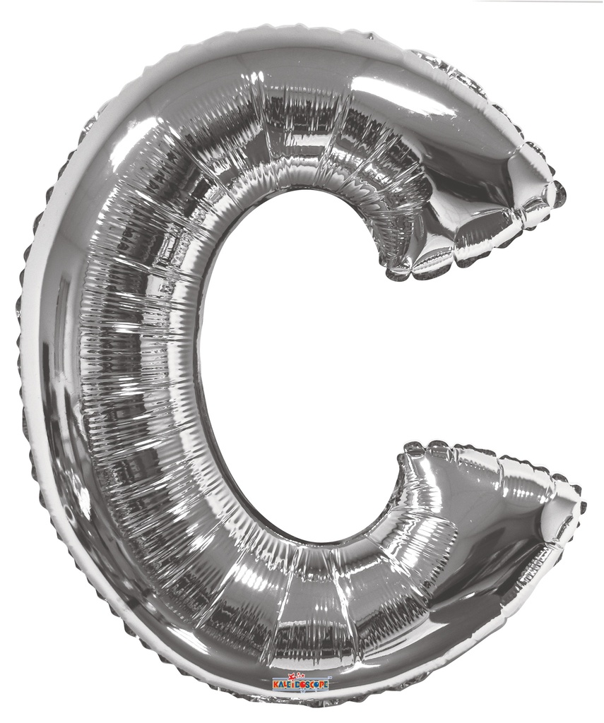 34" Letter C Silver Kaleidoscope
