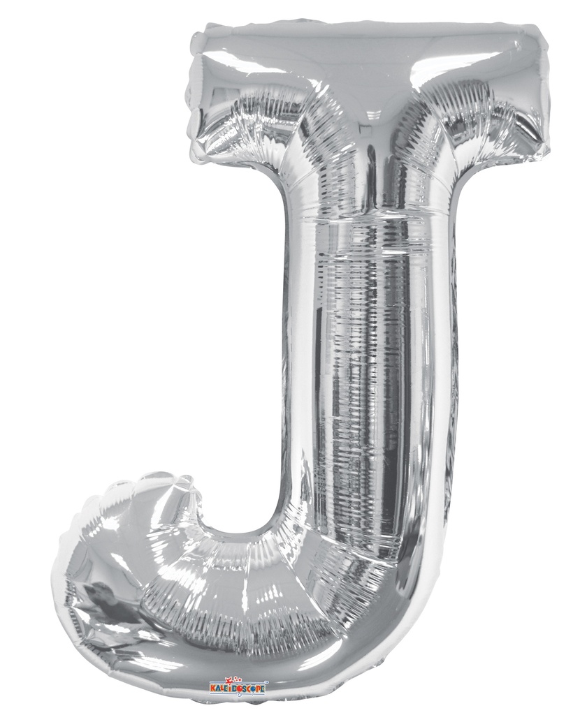 34" Letter J Silver Kaleidoscope