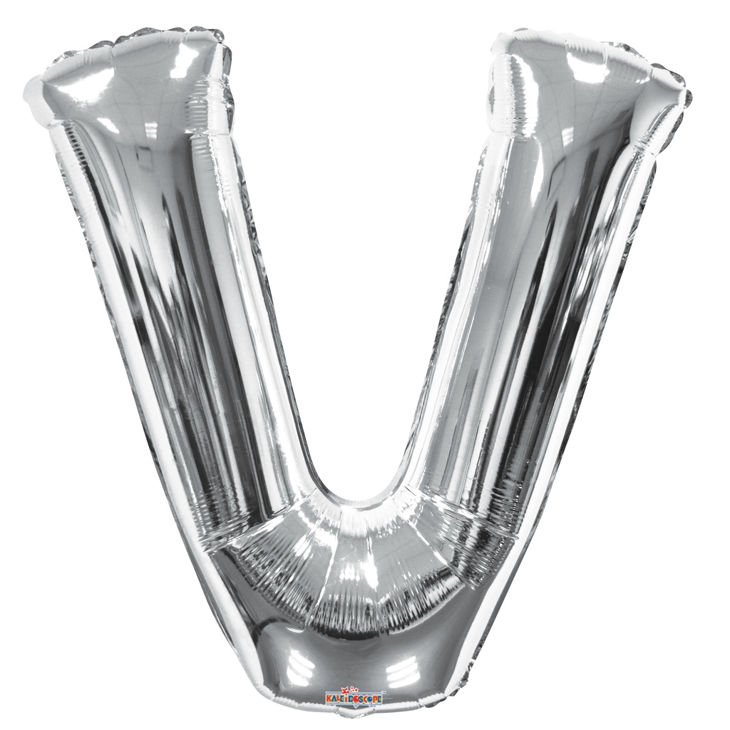 34" Letter V Silver Kaleidoscope
