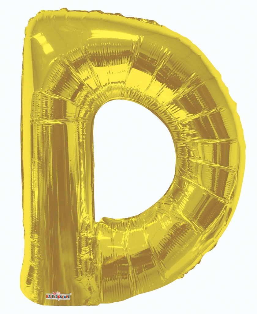 34" Letter D Gold Kaleidoscope