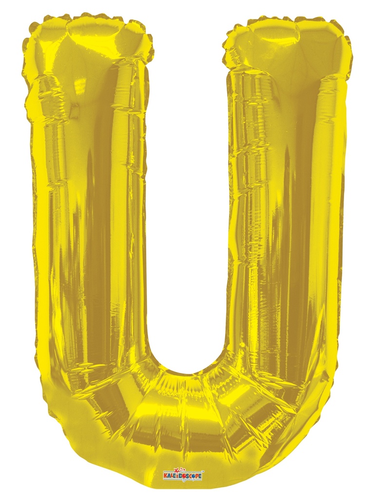34" Letter U Gold Kaleidoscope