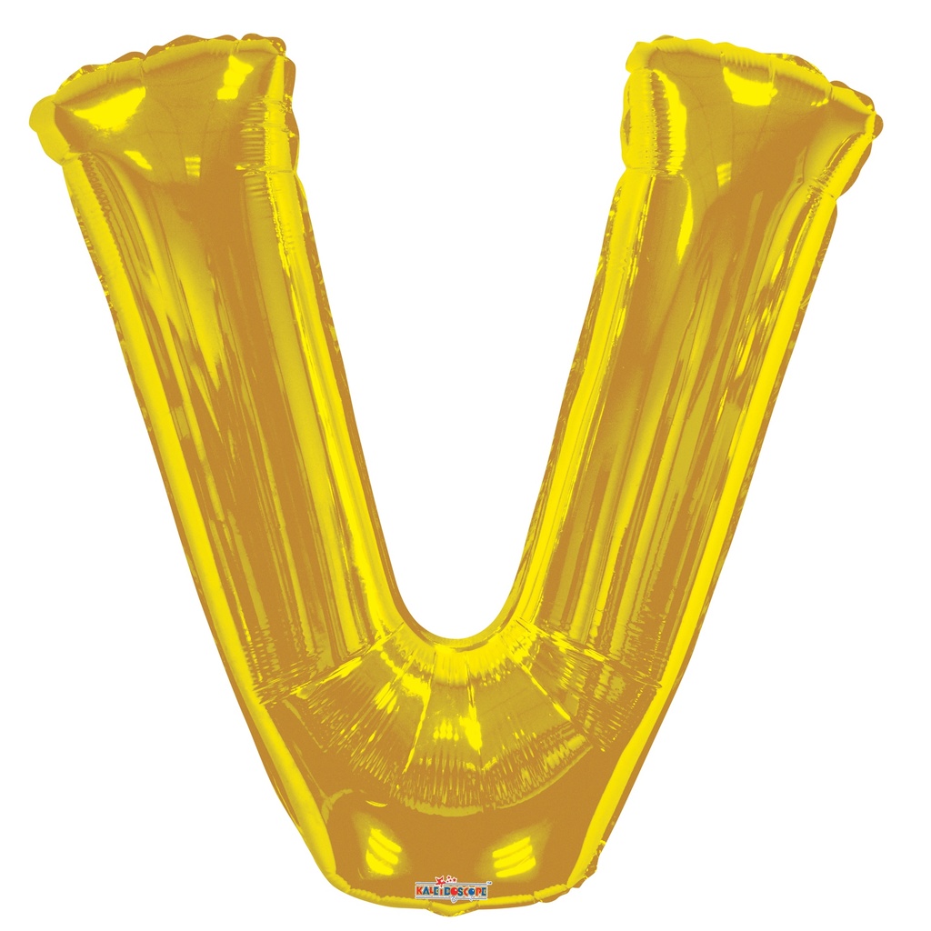 34" Letter V Gold Kaleidoscope