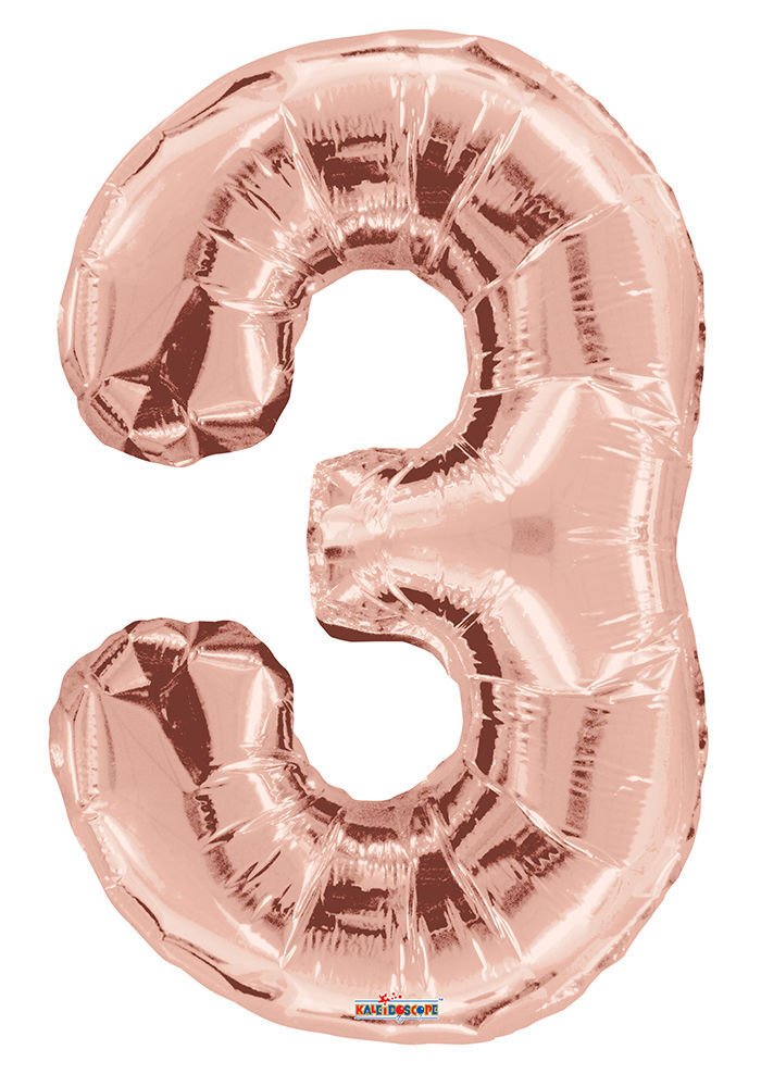 34" Number 3 Rose Gold Kaleidoscope