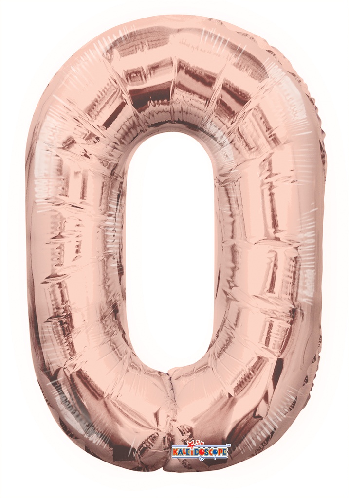 14" Number 0 Rose Gold Kaleidoscope