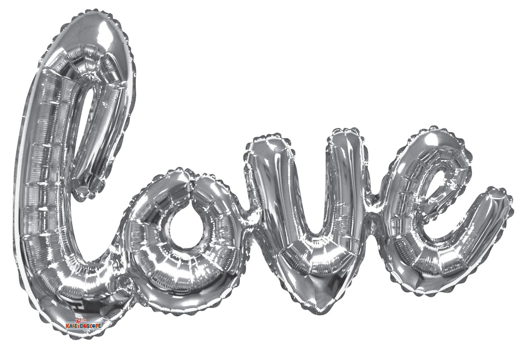 36" "Love" Script Silver Shape