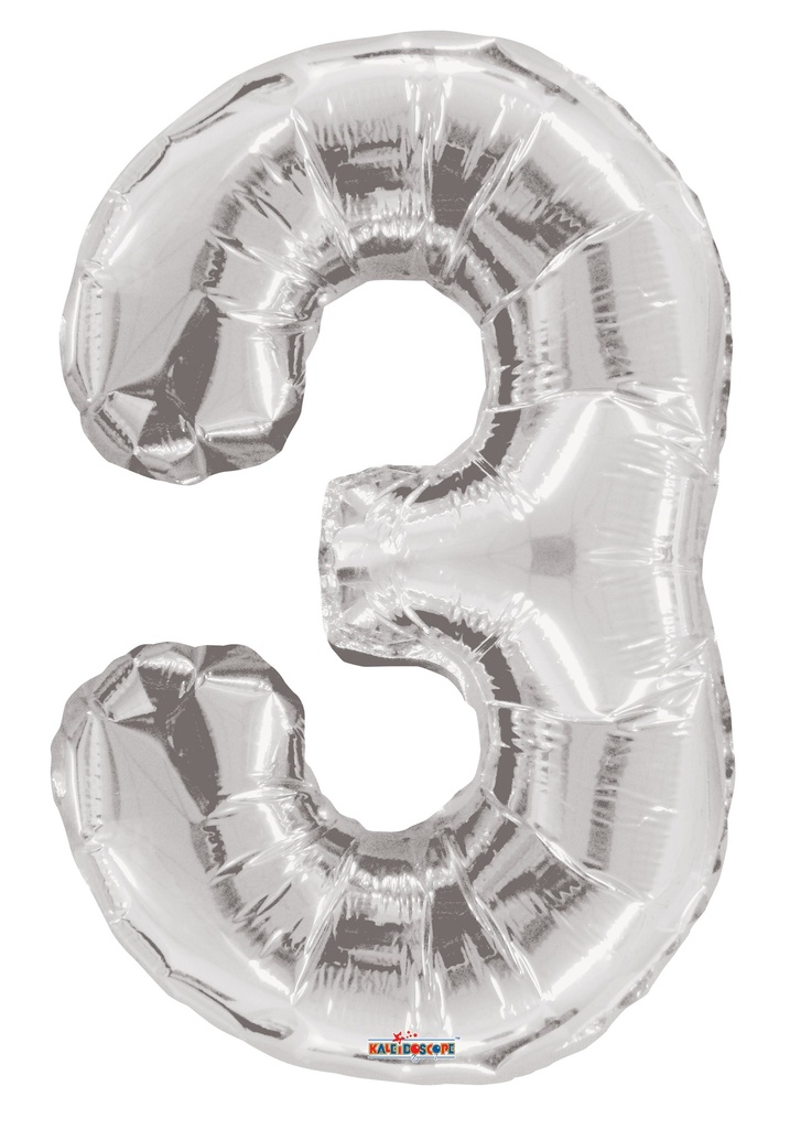 34" Number 3 Silver Kaleidoscope