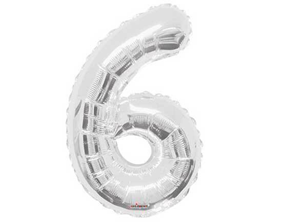 34" Number 6 Silver Kaleidoscope