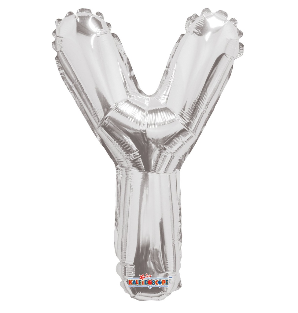 14" Letter Y Silver Kaleidoscope