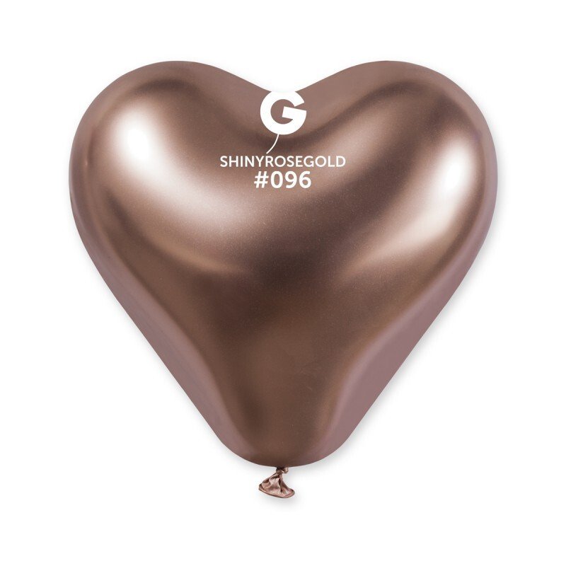 12" Heart Shiny Rose gold #096 15 pcs