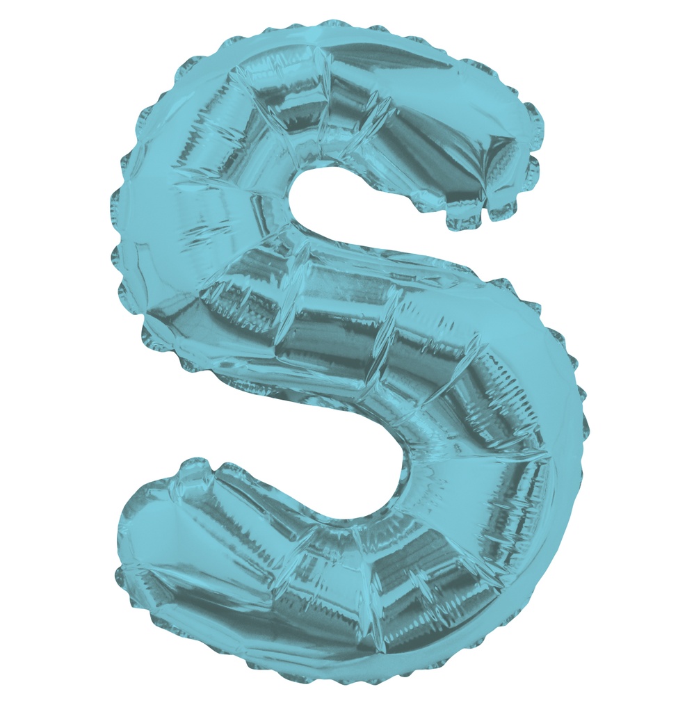 14" Letter S Light Blue Kaleidoscope