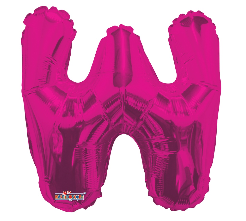 14" Letter W Hot Pink Kaleidoscope