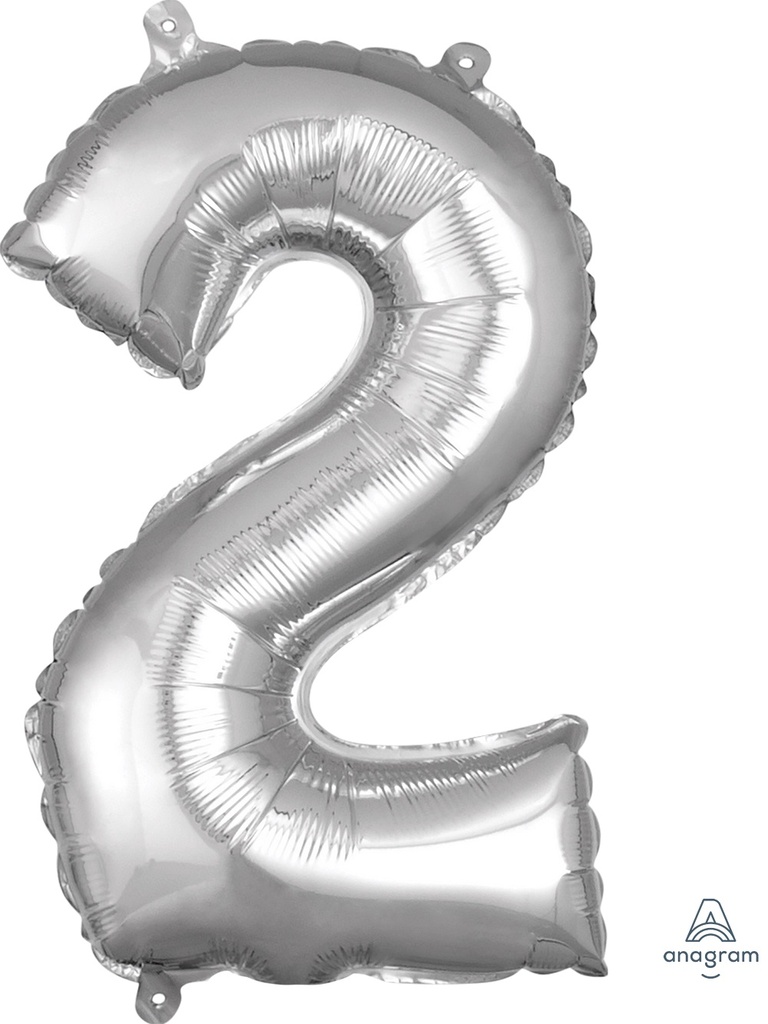 16" Number 2 Silver Anagram