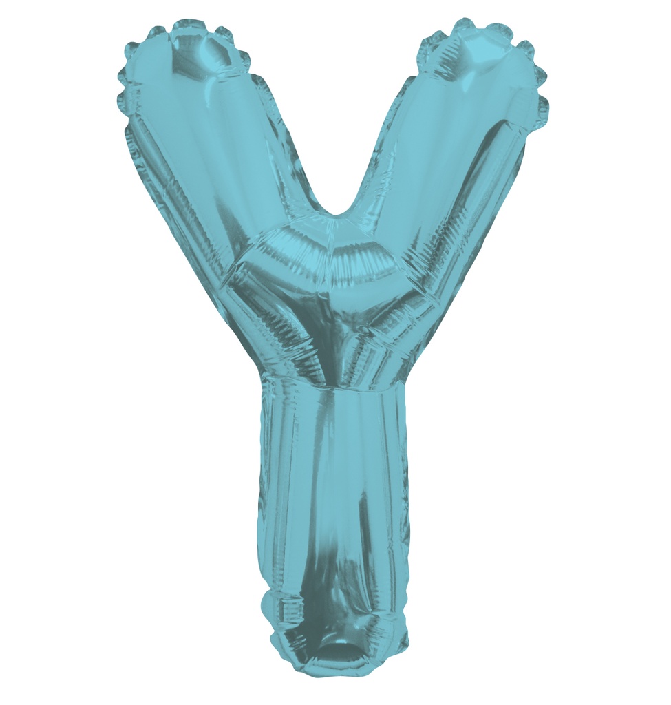 14" Letter Y Light Blue Kaleidoscope