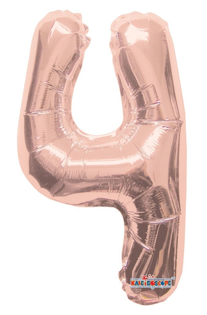 14" Number 4 Rose Gold Kaleidoscope