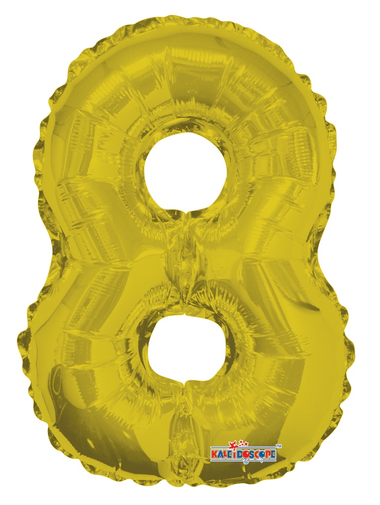 14" Number 8 Gold Kaleidoscope