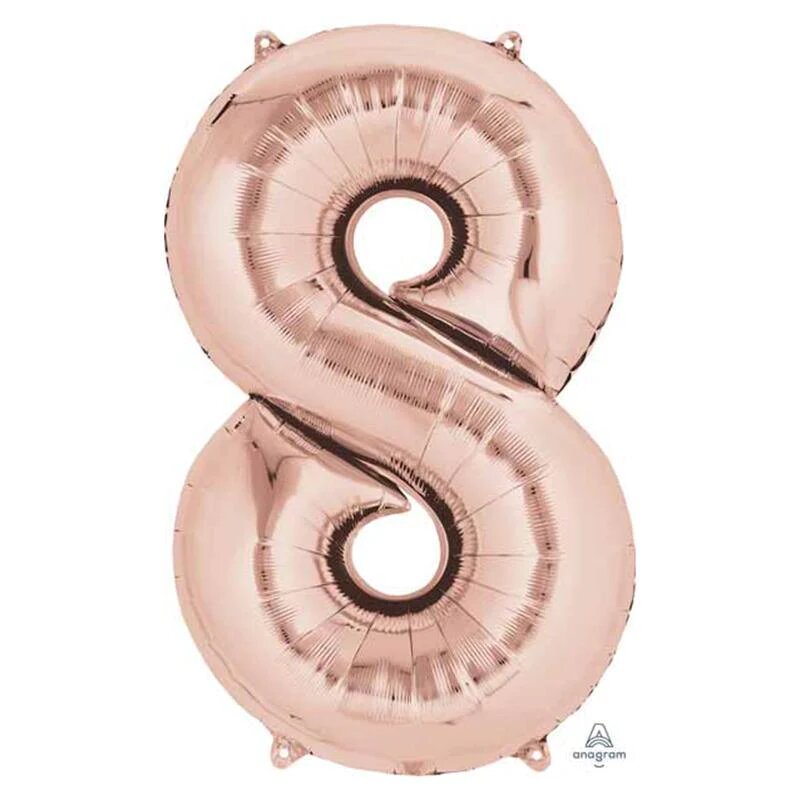16" Number 8 Rose Gold Anagram