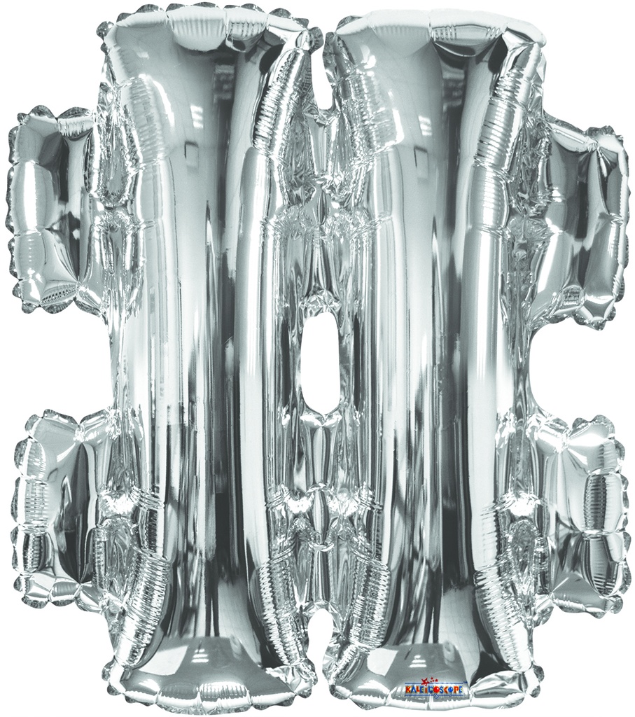 14" Hashtag Symbol Silver