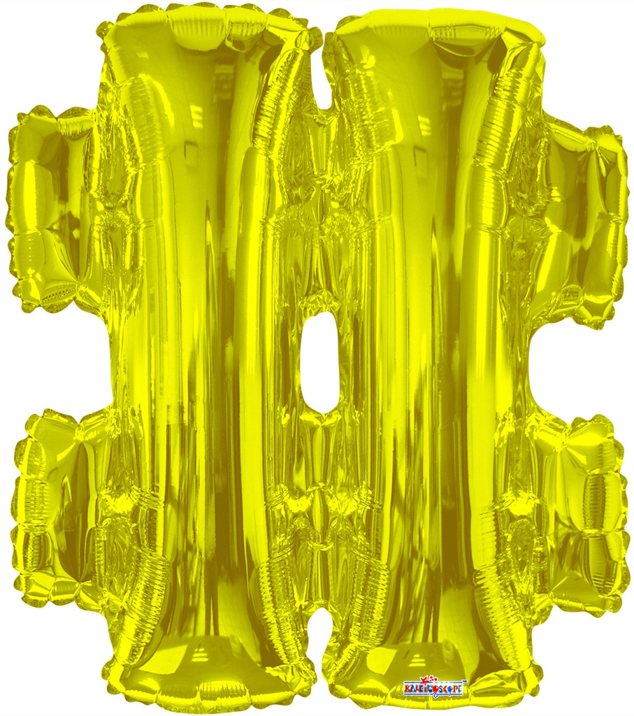 14" Hashtag Symbol Gold Shape – Single Pack