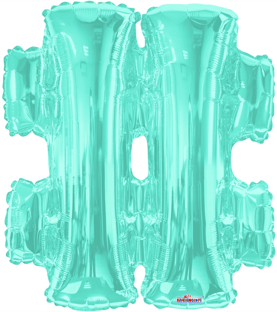 14" Hashtag Symbol Light Blue Kaleidoscope