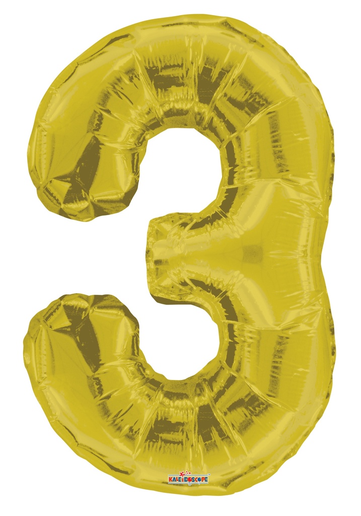 34" Number 3 Gold Kaleidoscope