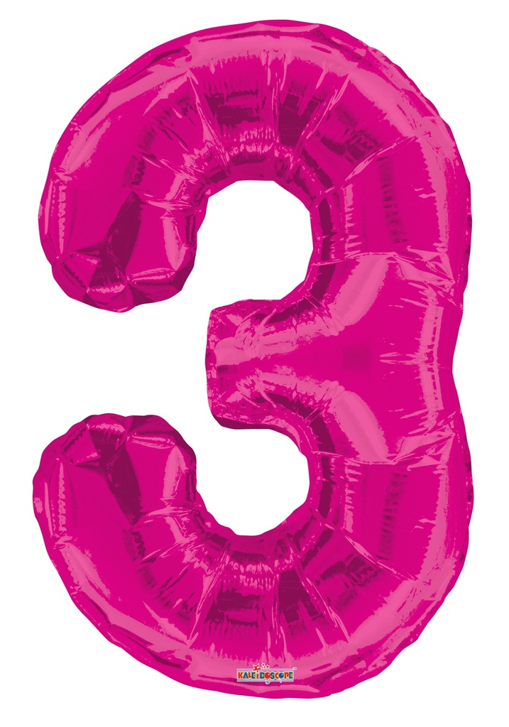 34" Number 3 Pink Kaleidoscope