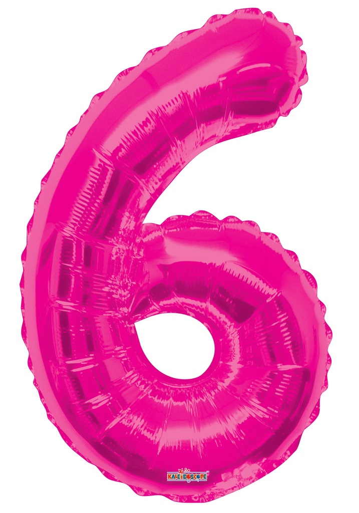 34" Number 6 Pink Kaleidoscope