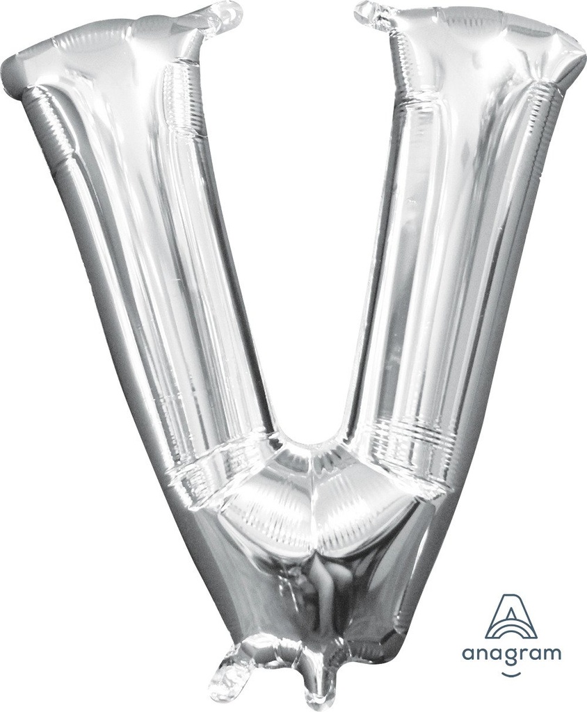 16" Letter V Silver Anagram