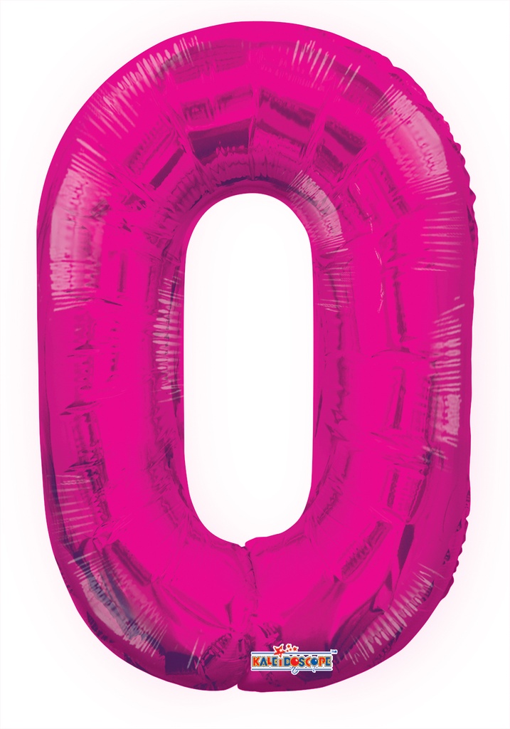 14" Number 0 Hot Pink Kaleidoscope