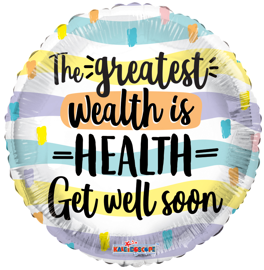 18" Wealth Is Health Foil Balloon