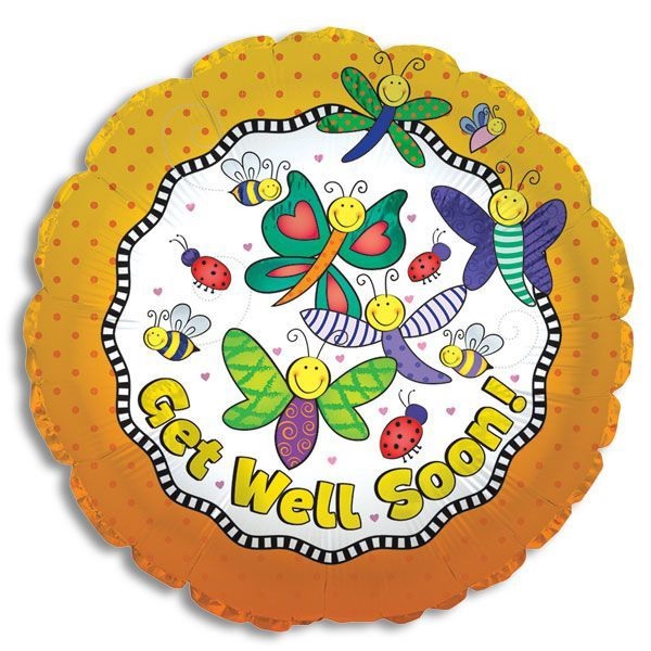 17" Get Well Butterflies & Bugs Balloon
