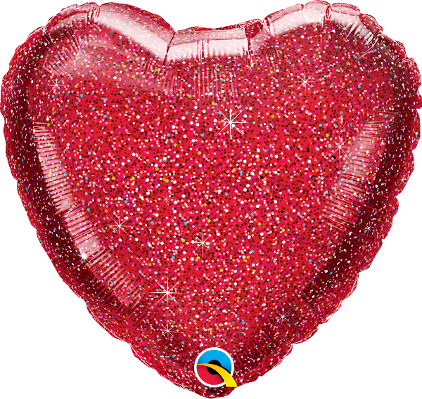 18" Red Glittergraphic Heart