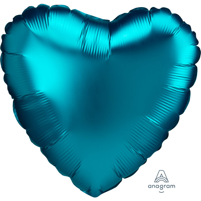 18" Satin Luxe Aqua Heart