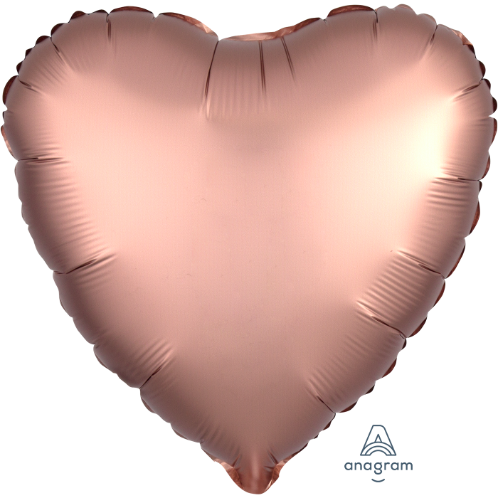 18" Satin Luxe Rose Copper Heart