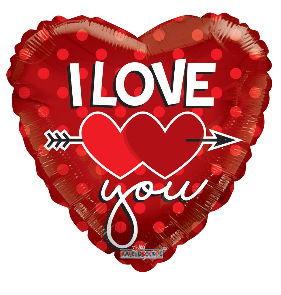 36" Two Hearts On Red