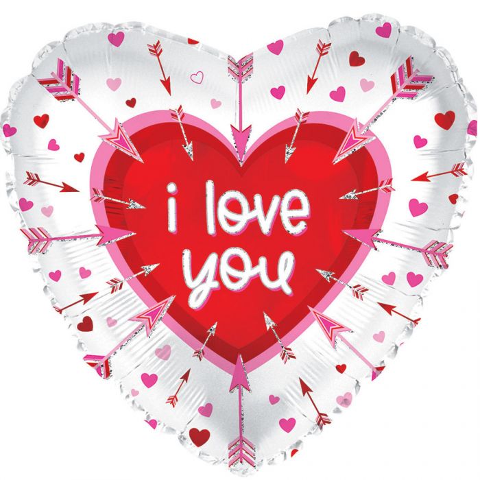 9" Love Arrows Inflated With Cup & Stick 2 pcs