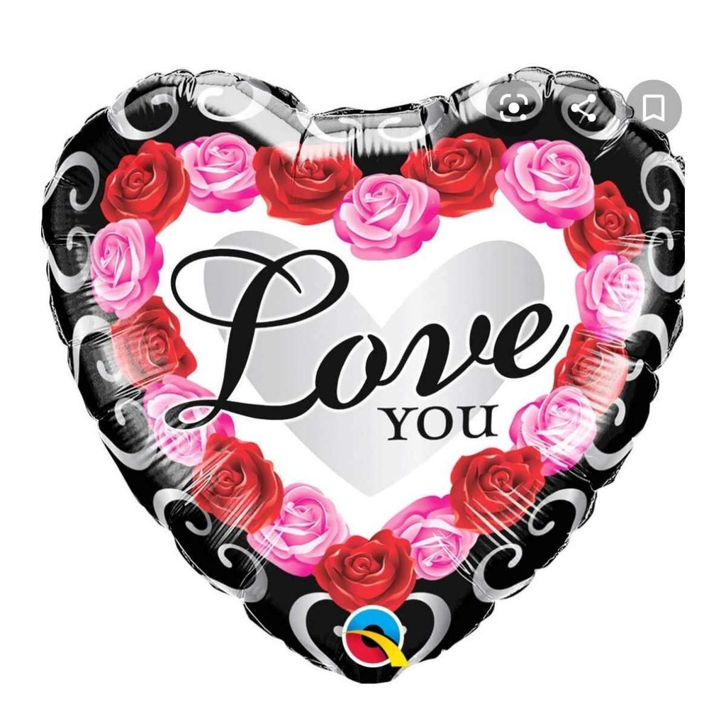 18"Love You Red Rose Heart