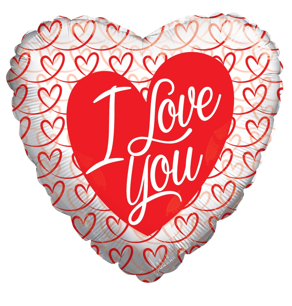 18" Ily Connected Hearts Clear View