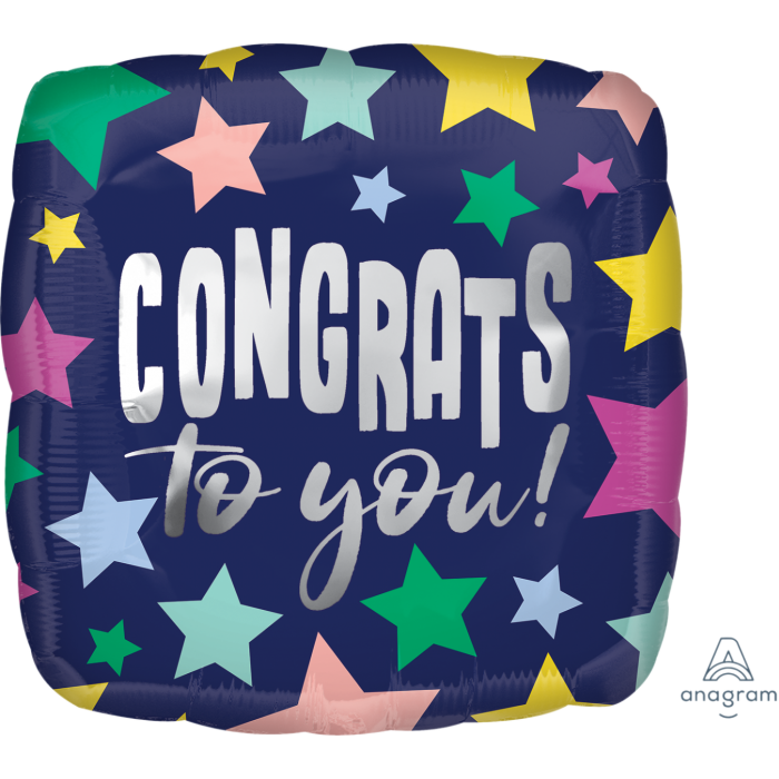 18" Navy Congrats To You