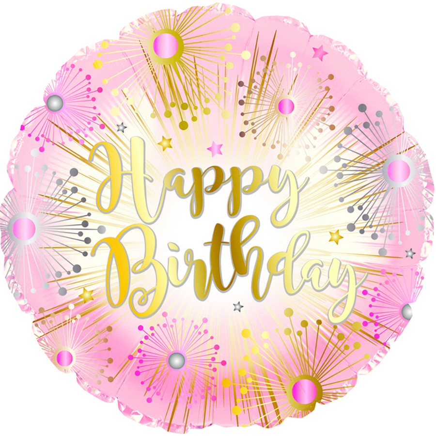 9" Rose Gold B'day Script