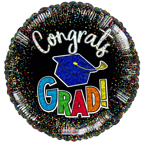 18" Congrats Grad Confetti Holographic