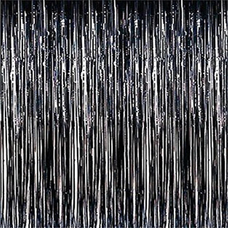 Foil Fringe Curtain Black