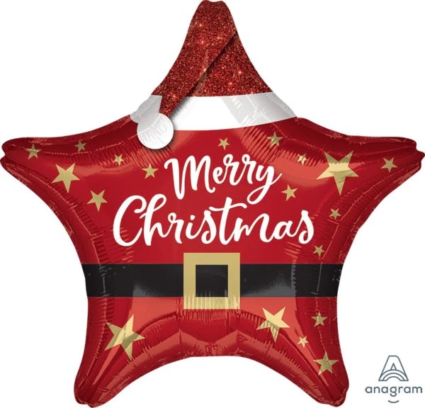 19" SANTA CHRISTMAS STAR- MERRY CHRISTMAS